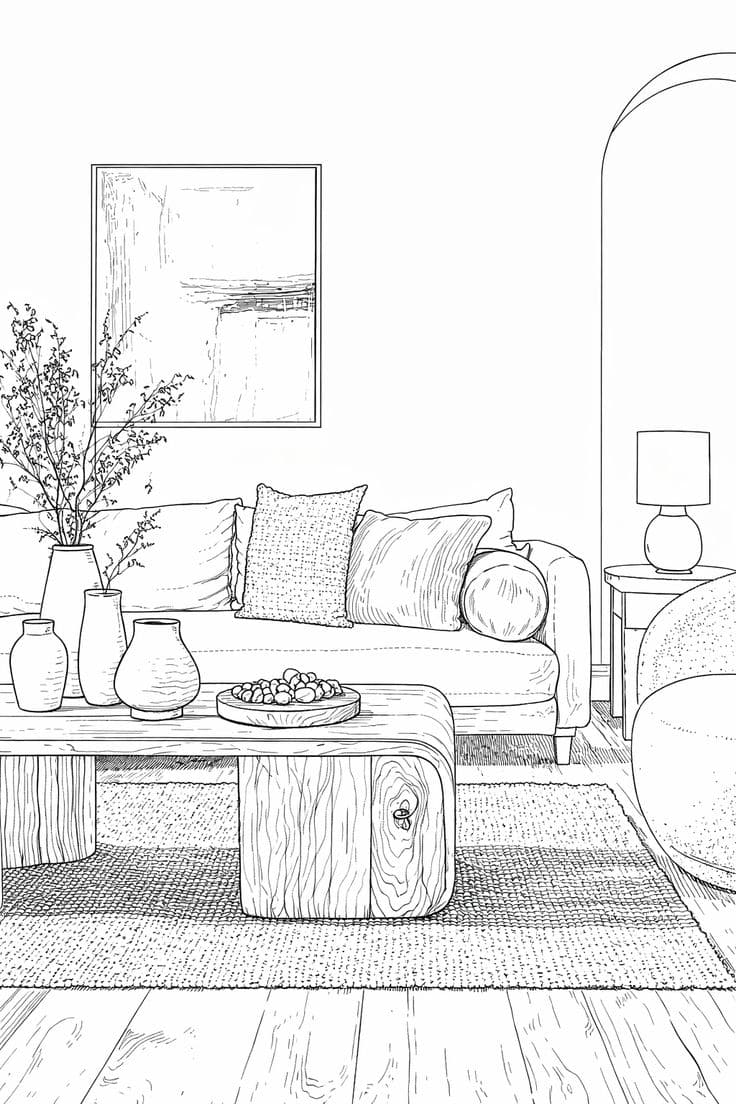 Curated living room setting